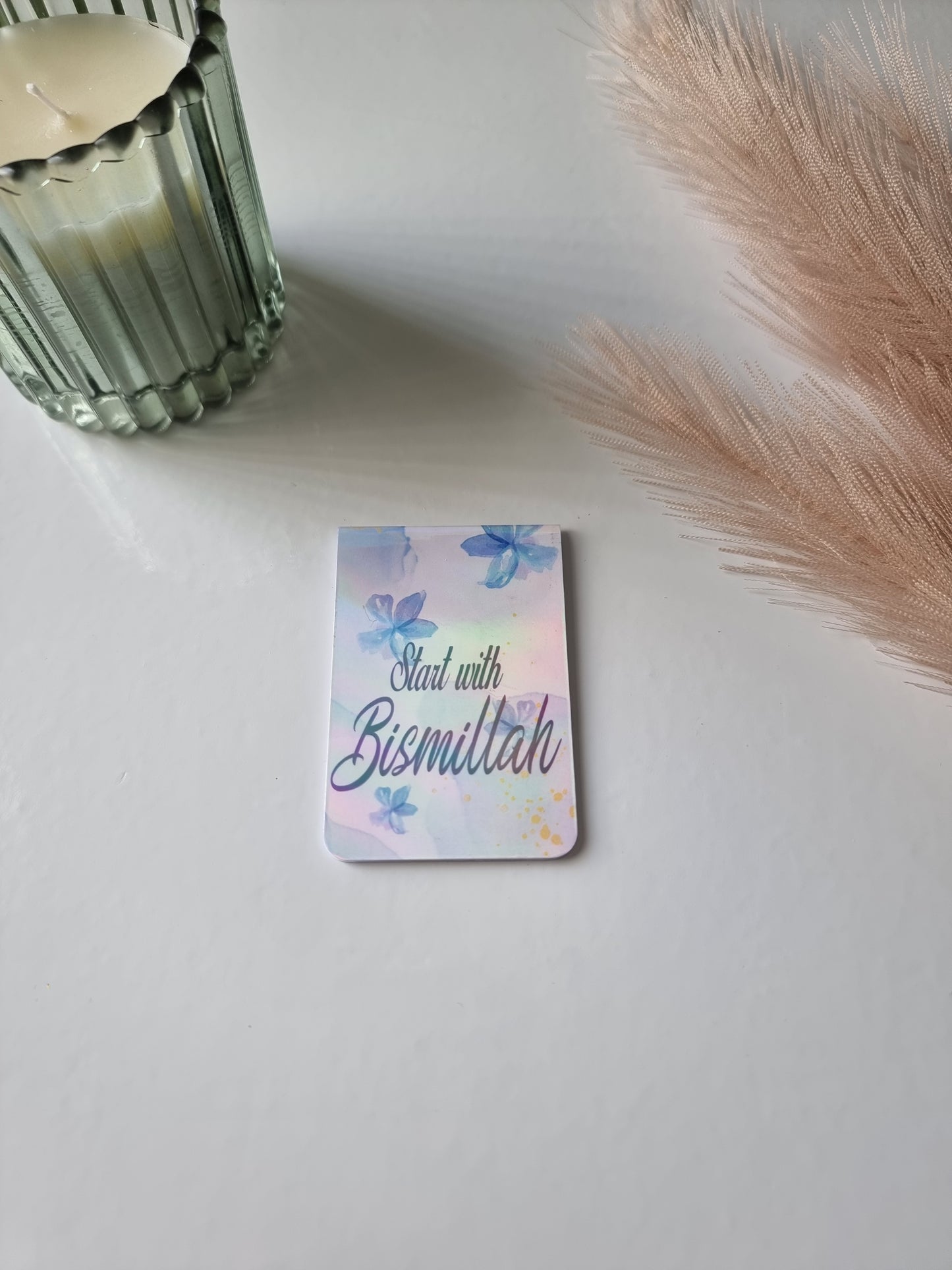 Start with Bismillah holographic magnetic bookmark.