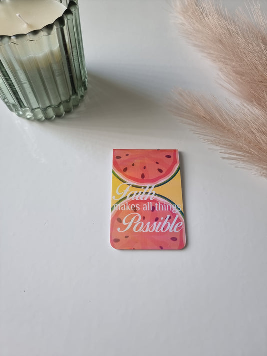 Faith makes all things possible magnetic bookmark.