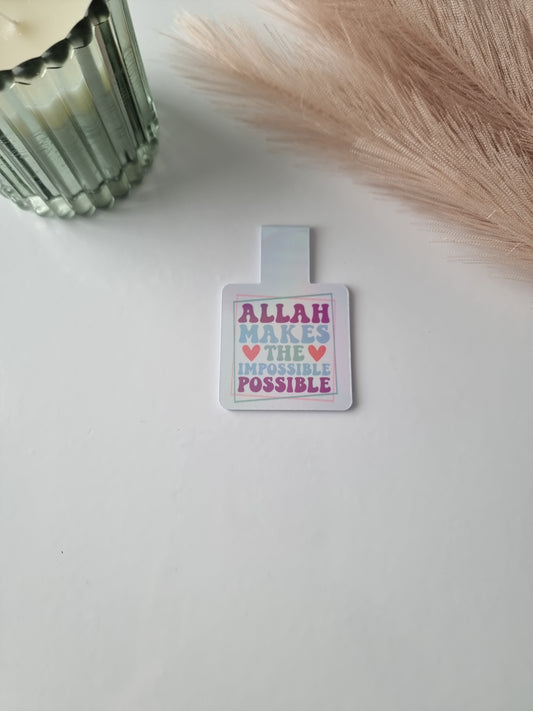 ALLAH makes the impossible possible holographic magnetic bookmark