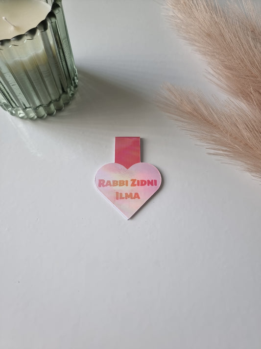 Rabbi Zidni Ilma pink holographic magnetic bookmark
